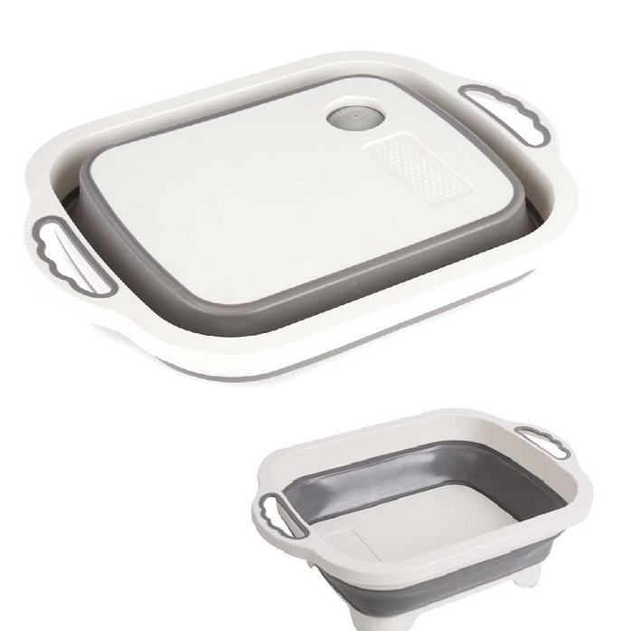 Tagliere Pieghevole 3in1 Salvaspazio Termoplastica 40x30cm con Filtro di Scarico