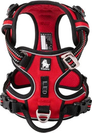 Harnas per Cani - Anti Trek Tuig per Cani - Dimensione L - Misura della Cintura 69-81cm - Colore Rosso