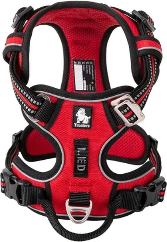 Harnas per Cani - Anti Trek Tuig per Cani - Dimensione L - Misura della Cintura 69-81cm - Colore Rosso