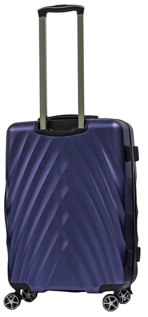 Set 3 Valigie Trolley Rigide in PET 4 Ruote TSA Ravizzoni Diamante Blu