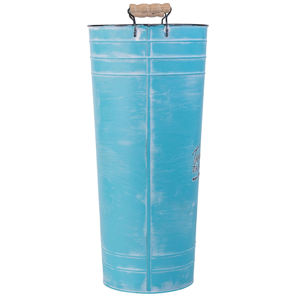 Portaombrelli tondo in metallo blu d23,5x50h b:18