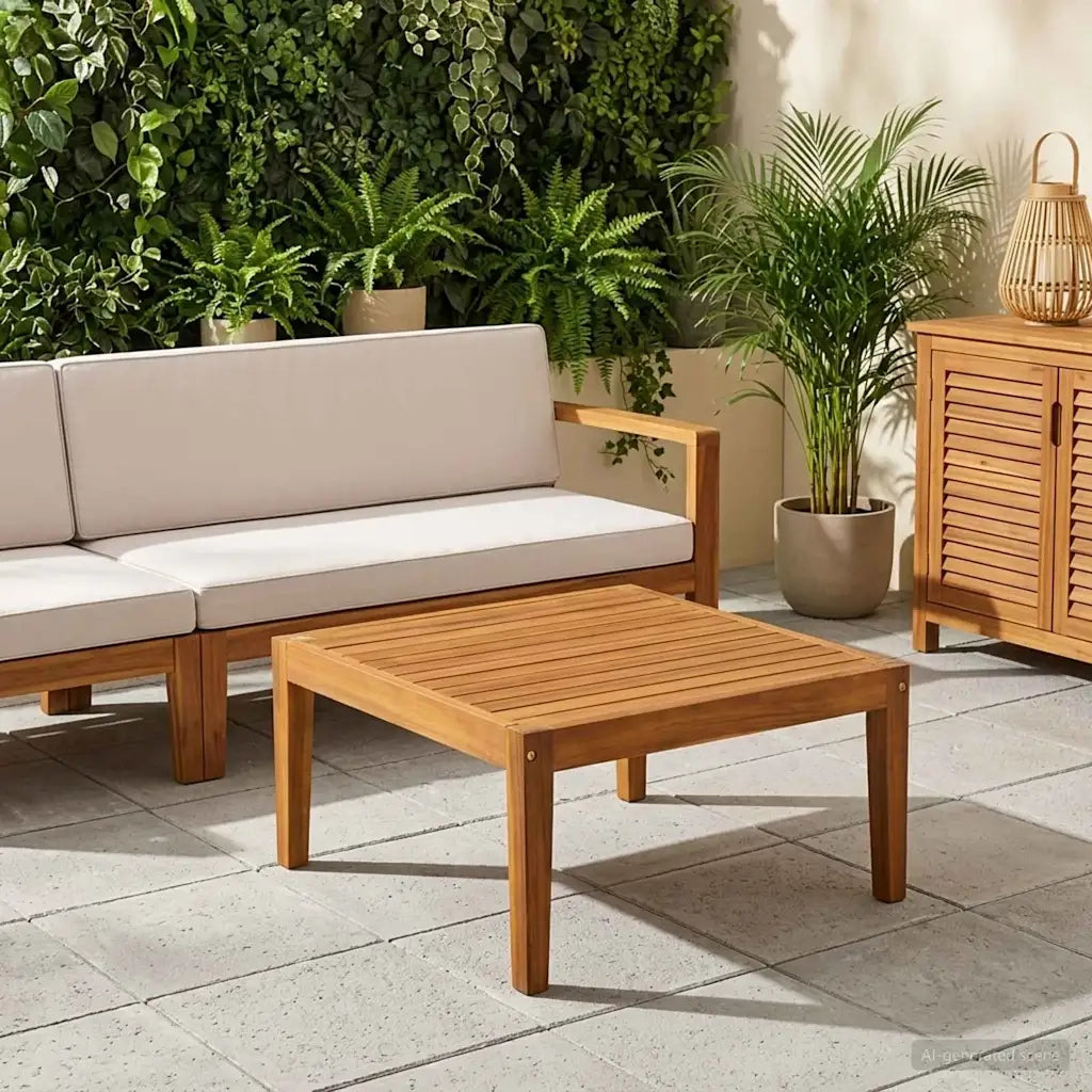 Tavolino da Giardino-Tavolo da Esterno Legno di Acacia Massello Naturale 536629