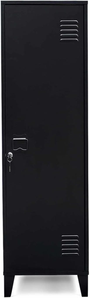 Armadietto ESTER con porta in metallo nero, design industriale