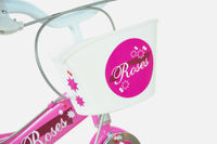 SCH ROSES 14", bicicletta per bambini, adatta ad etÃ  tra i 4 e i 6 anni, per altezza tra 100 e 120 cm, con cestino, c