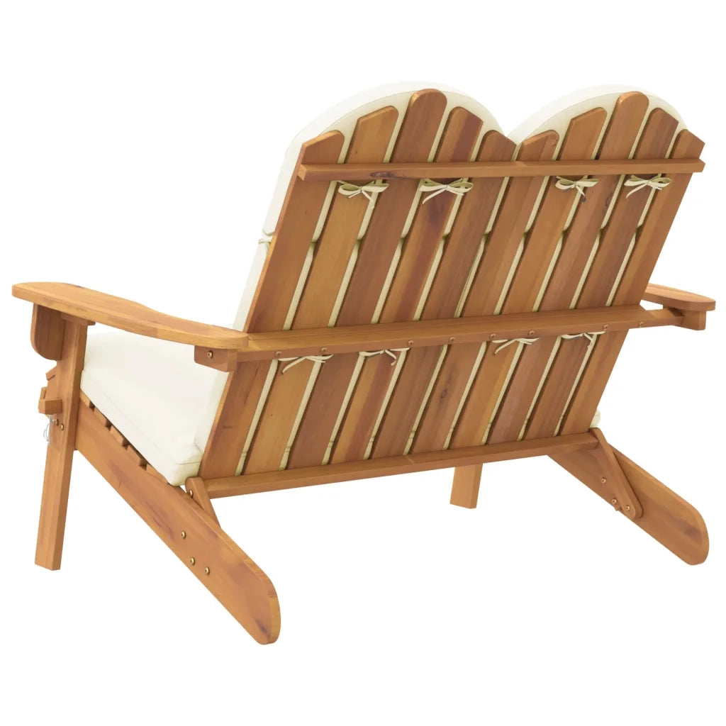 Panchina Giardino Adirondack Cuscini 126 cm Massello di Acacia 360039