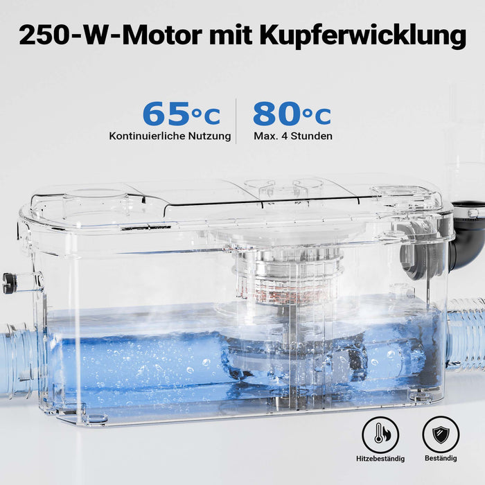 Stazione di sollevamento 3/1 250W con 3 ingressi per doccia, lavabo