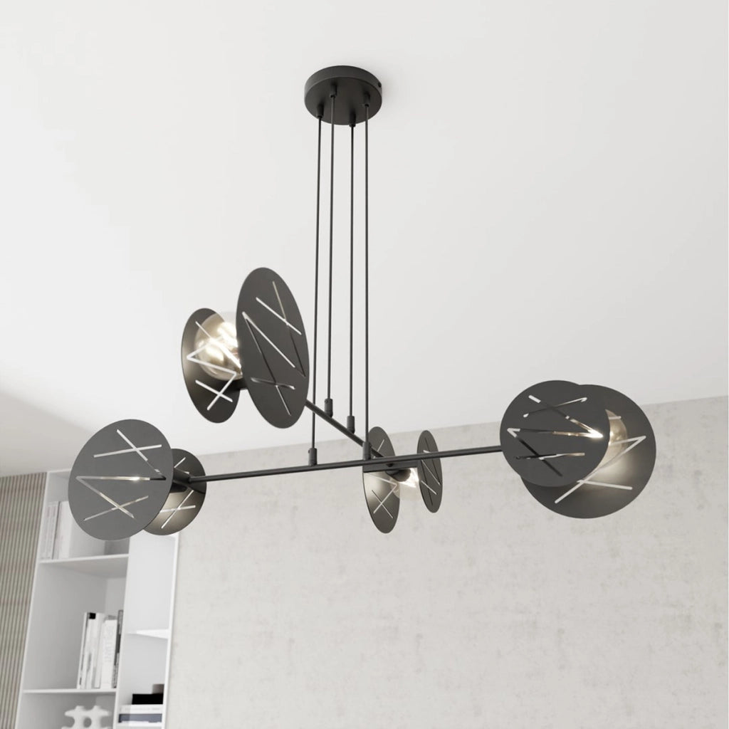 Lampada a sospensione Xotic in acciaio nero opaco