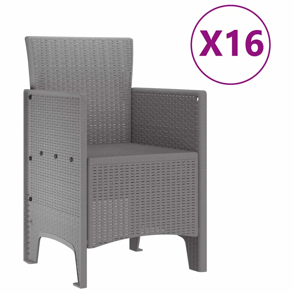 Set da pranzo da giardino con cuscini 17 pcs Grigio chiaro PP 3378667