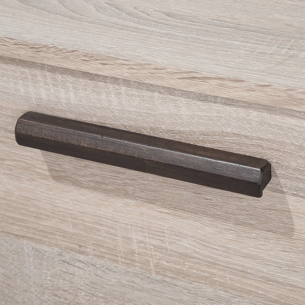 Mobile TV in legno chiaro con grigio per TV fino a 78ʺ con 2 ripiani