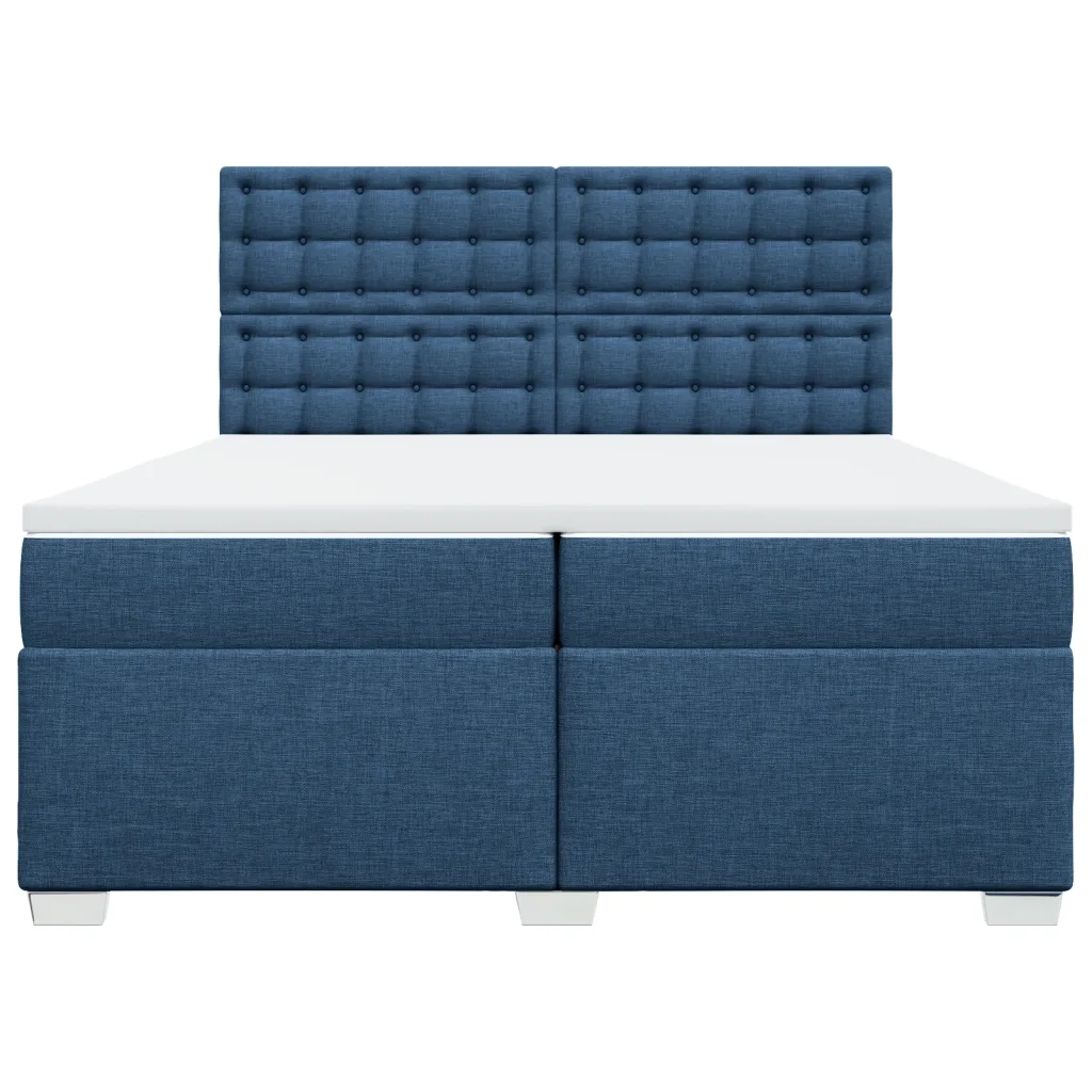 Giroletto a Molle con Materasso Blu 200x200 cm in Tessuto