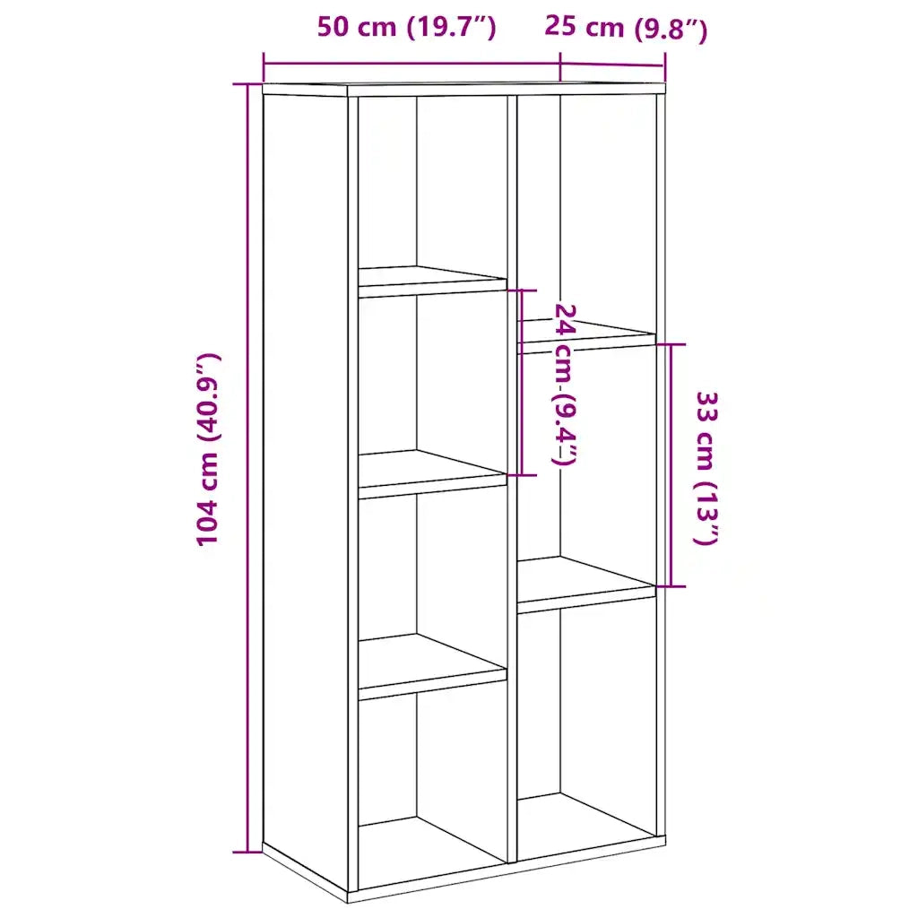 vidaXL Libreria Legno Antico 50x25x104 cm