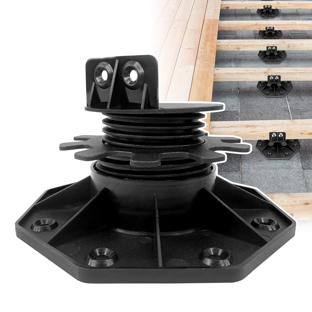 Cuscinetto regolabile in altezza in WPC per terrazze, 30 – 60 mm, autolivellante, per giardino, balcone, piastrelle, 20 pezzi
