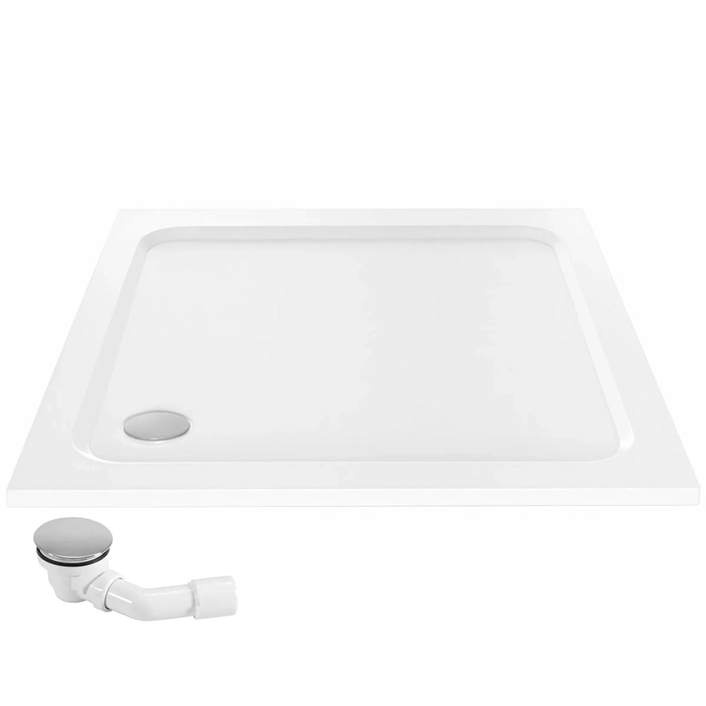 Piatto Doccia Acrilico Rea Belmond White 80x80 Copertura oro spazzolato