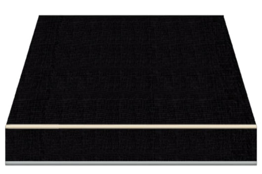 Tenda da Sole a Bracci Estensibili su Barra Quadra Tempotest Para', col. Nero 24, Largh. 3,6m x Sporgenza 2.35m con Arganello Destro