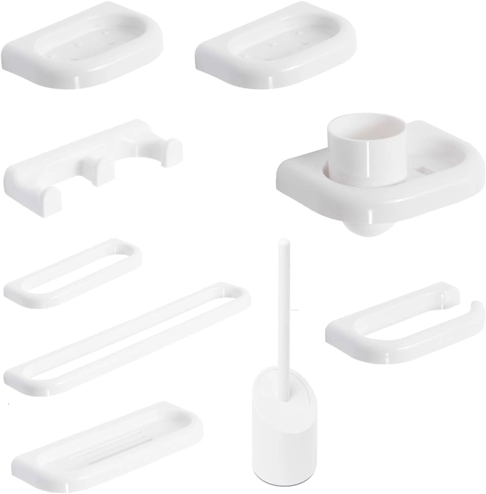 SET BAGNO 8 PEZZI 'VELA' Colore bianco - SANIPLAST