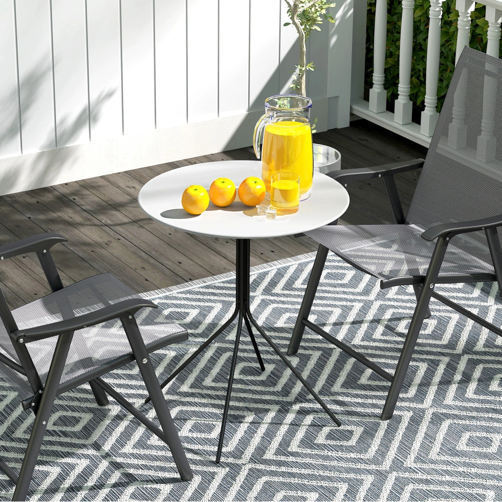 Tavolo da giardino rotondo ¨C Minimal ¨C acciaio, grigio scuro, 60 cm