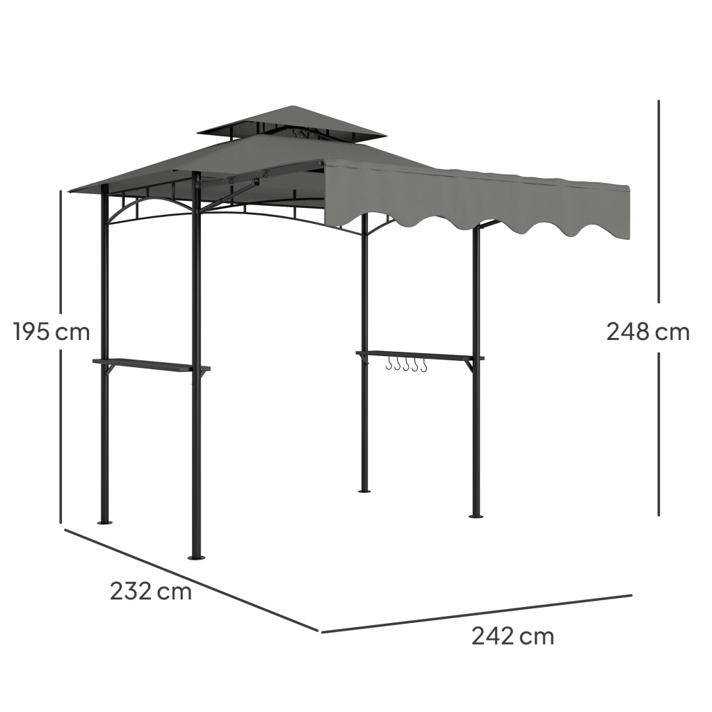 Gazebo da giardino ¨C Zephmum ¨C Grigio 242x232x248 cm
