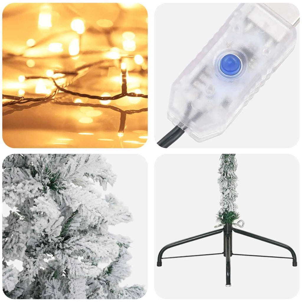 Albero di Natale Artificiale con Rami Pieghevoli 240 cm 300 LED 3460879