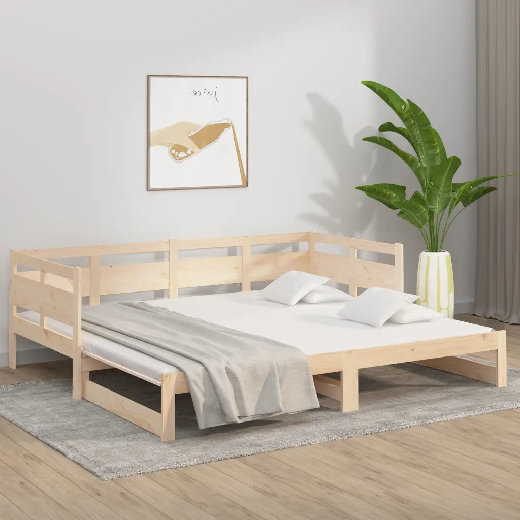 Dormeuse Estraibile in Legno Massello di Pino 2x(90x190) cm 820322