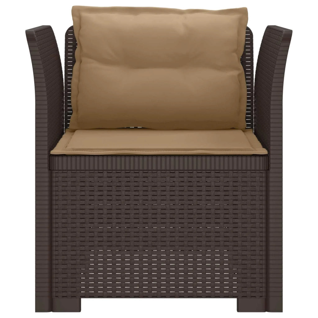 Poltrona a 1 Posto con Cuscini Aspetto Rattan PP Marrone 8011874