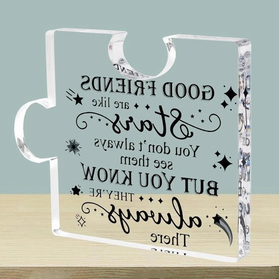Regali d'amicizia pannello acrilico a forma di puzzle - Doni di compleanno per amici - Uomini e donne - Migliori amici - Regali per amici stretti