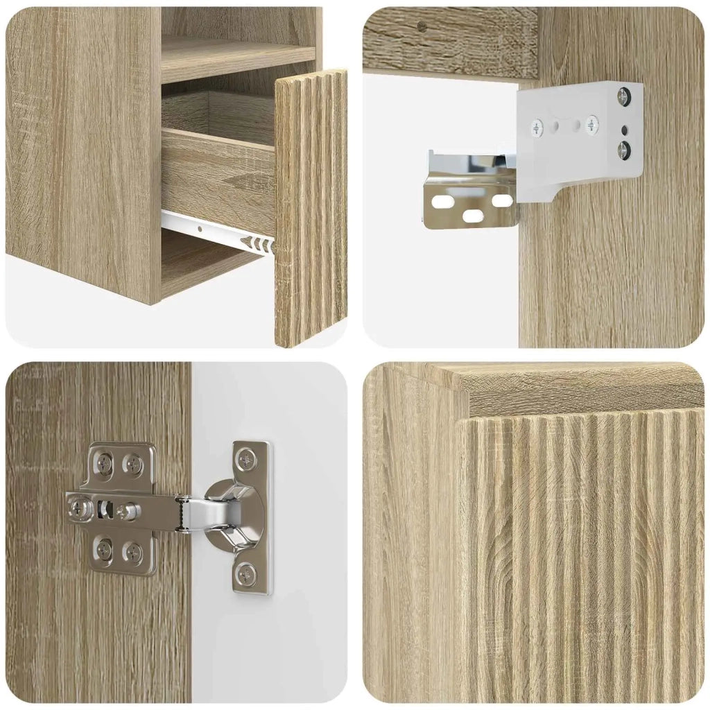 Set di mobili per il bagno 2 pz Rovere Sonoma 3404106