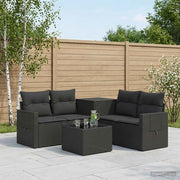 Set di divani 6 pz Nero Rattan sintetico e Acciaio 3447445