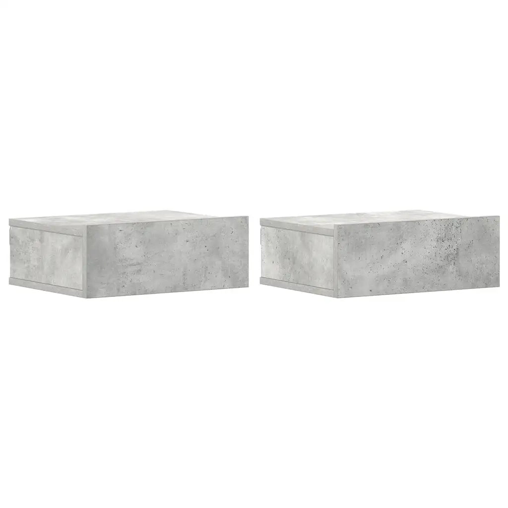 Comodini Pensili 2 pz Grigio Cemento 40x30x15 cm in Truciolato cod mxl 31250