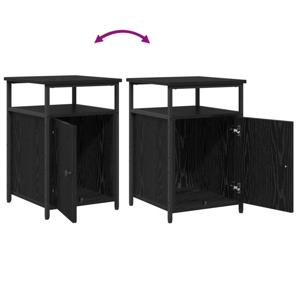 Armadio da Notte con cassetto Rovere nero Legno multistrato 879505