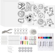 Set di rulli a compressione 218 pezzi - A5 rullo a compressione - Accessori per chiavi - Pennarelli - Perforatrice - Accessori DIY