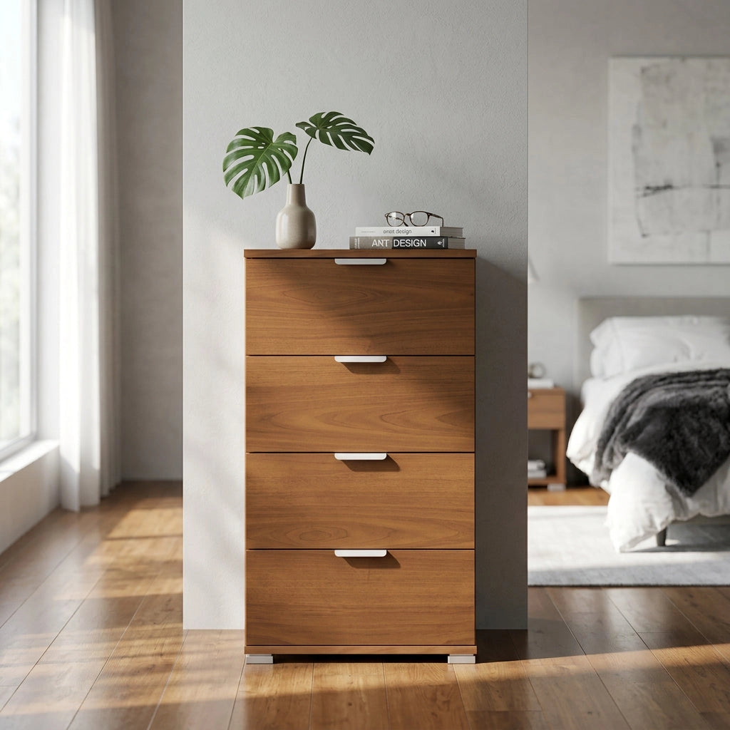 Cassettiera 4 cassetti in Legno Composito cm 45x28x85 - CONNOR