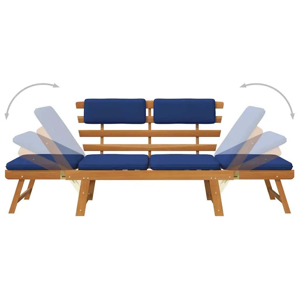 Panca da Giardino Cuscini 2-in-1 190 cm Legno Massello d'Acacia 312120