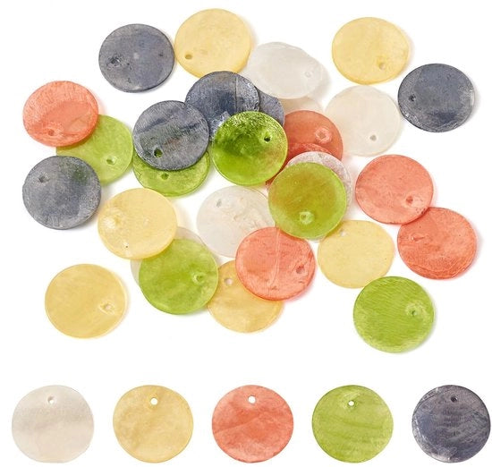 Accessori 30 pezzi, con conchiglia stampata, per creare gioielli, orecchini, appigli per conchiglie, DIY, leggero, materiale naturale