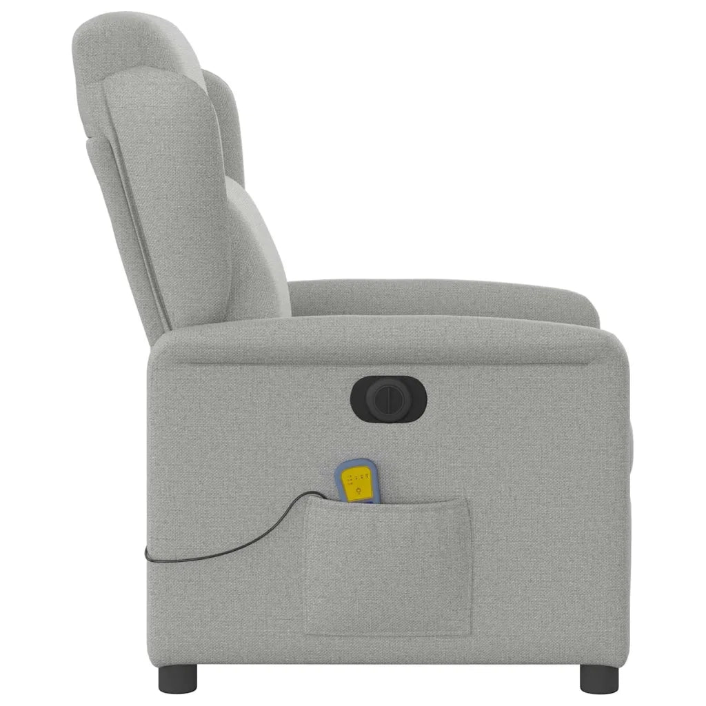 Divano Sedia-Poltrona Reclinabile Massaggio Elettrica Grigio Nuvola Tessuto 669629