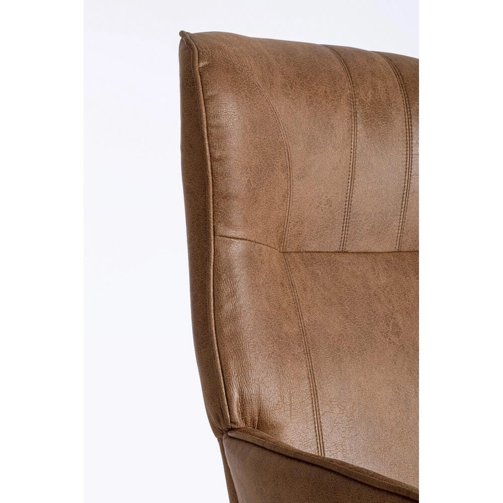 Poltrona con Braccioli in Similpelle con Gambe in Acciaio - SAVANNAH