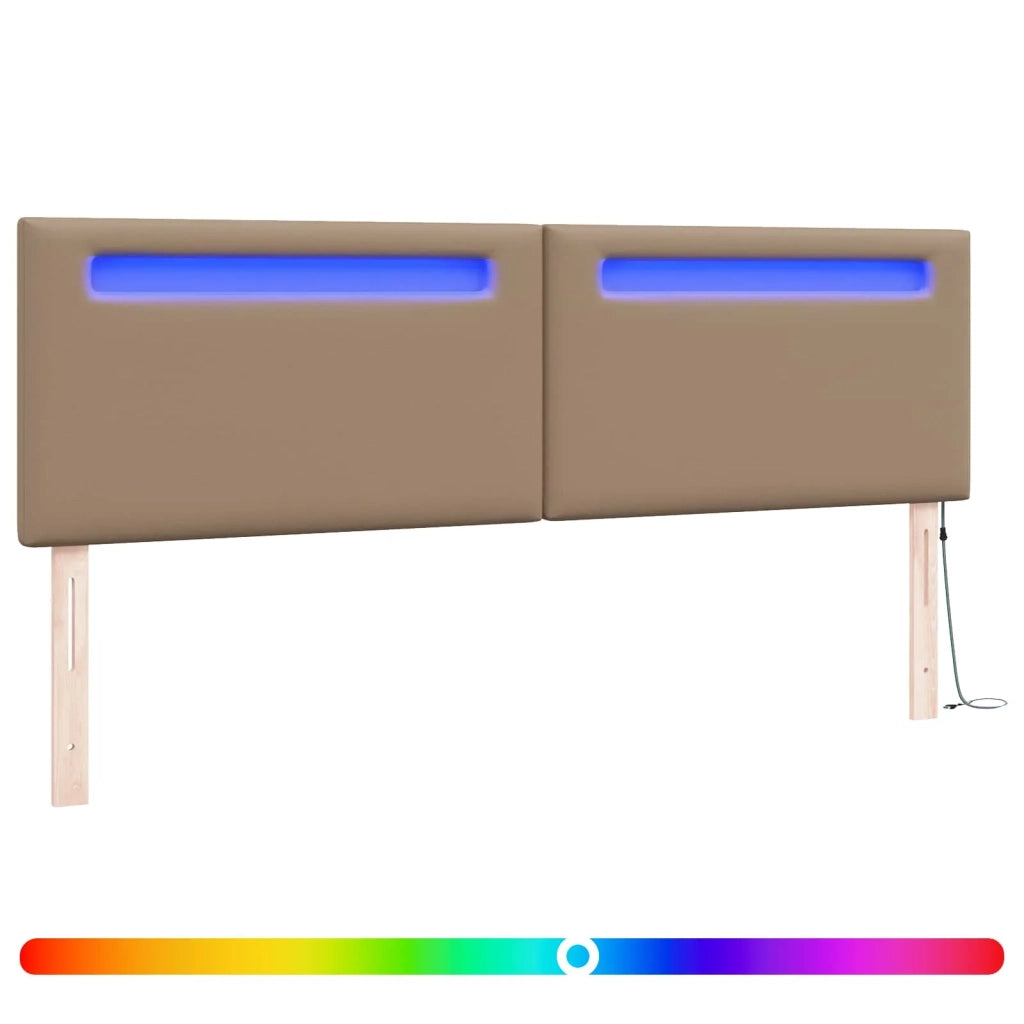 Testiera LED Cappuccino 180 cm Pelle Sintetica 42007312