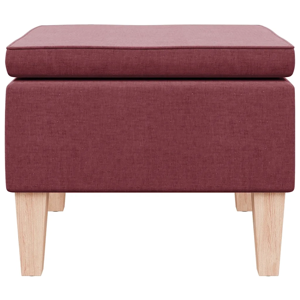 Poggiapiedi con Gambe in Legno Rosso Vino in Tessuto cod mxl 42956