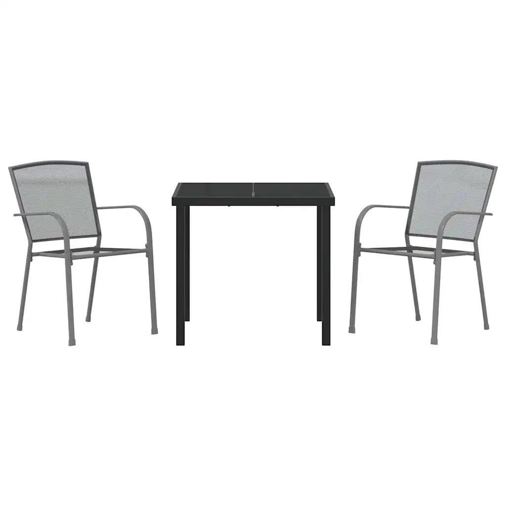 Set da Pranzo per Giardino 3 pcs Antracite