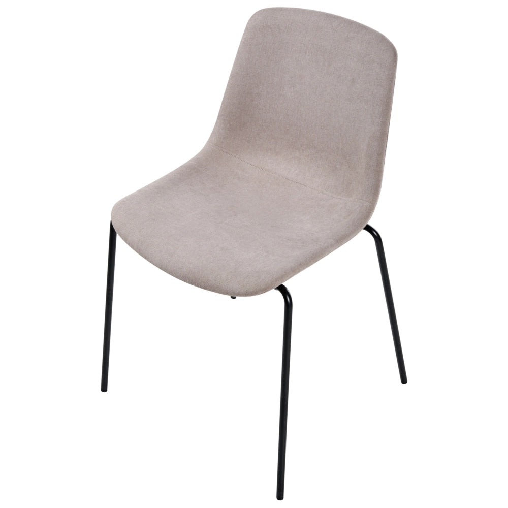 Set di 4 sedie con gambe in ferro senza braccioli design moderno e minimalista sedute per sala da pranzo beige