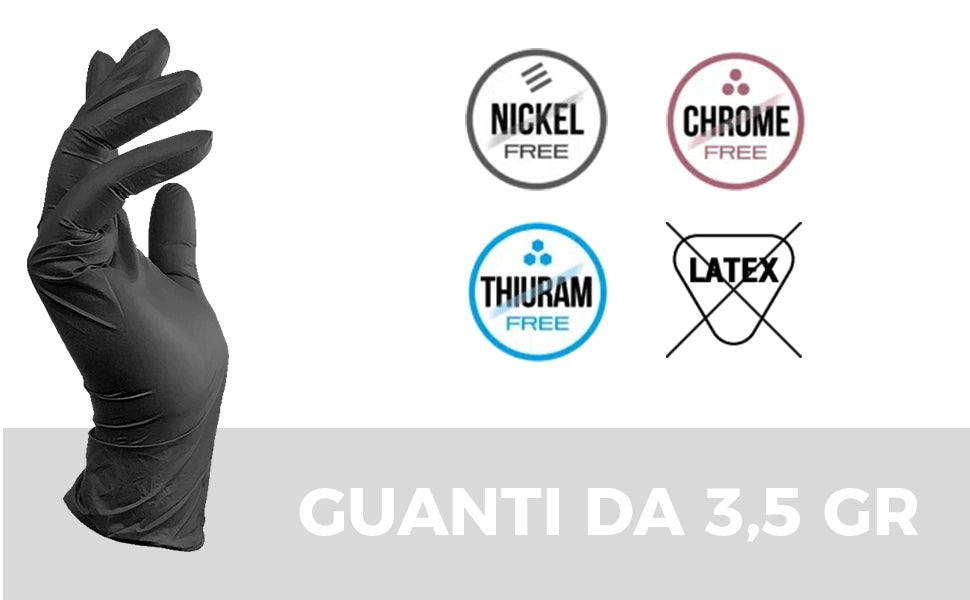 GUANTI IN NITRILE DA 3,5 GR NERI IN CONFEZIONE DA 100 PZ XL