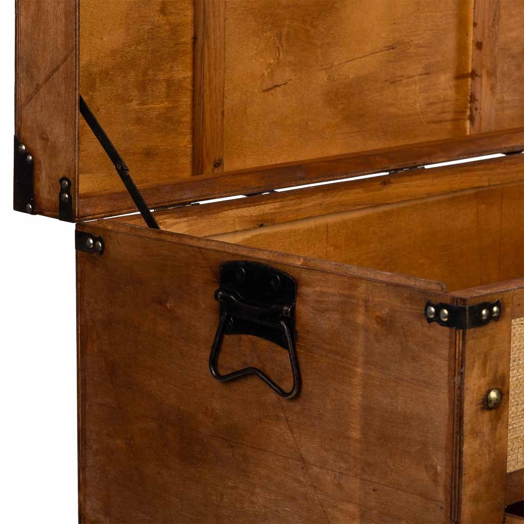 Baule in legno marrone 90x45x45,5