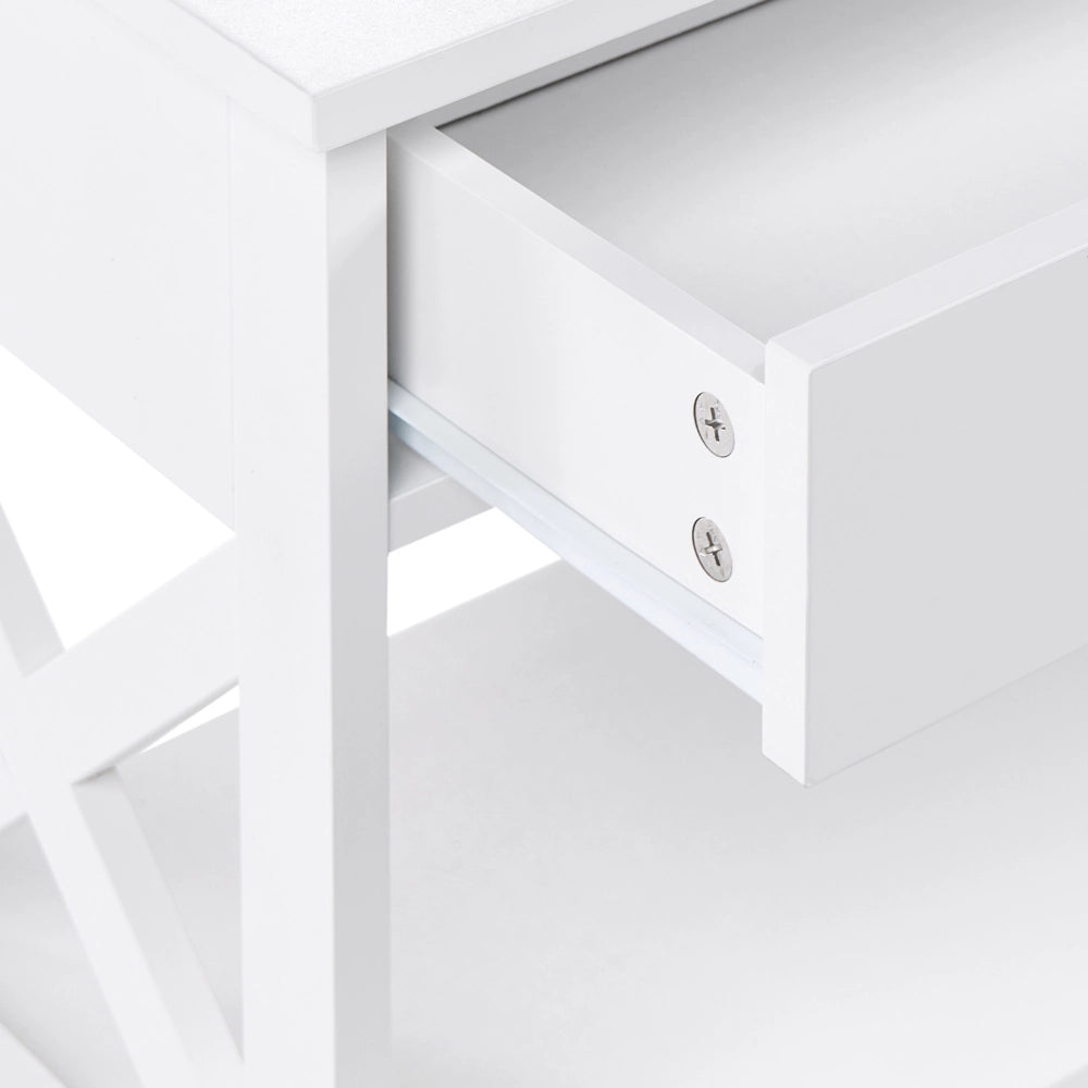 Console credenza Bianca 80 x 100 x 30 cm credenza 1 Cassetto 2 Ripiani Country