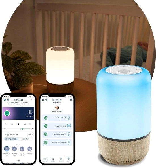 Lampada notturna per bambini con rumore bianco - Adatta per Casa Connessa - Compatibile con Alexa e Google Assistant