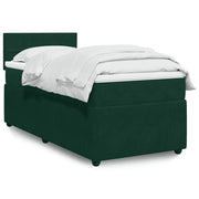 Giroletto a Molle con Materasso Verde Scuro 100x200 cm Velluto