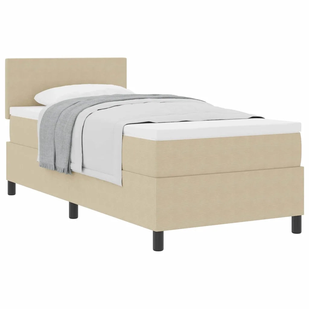 Letto a molle con testiera Grigio chiaro e bianco 80 x 200 cm 3337490