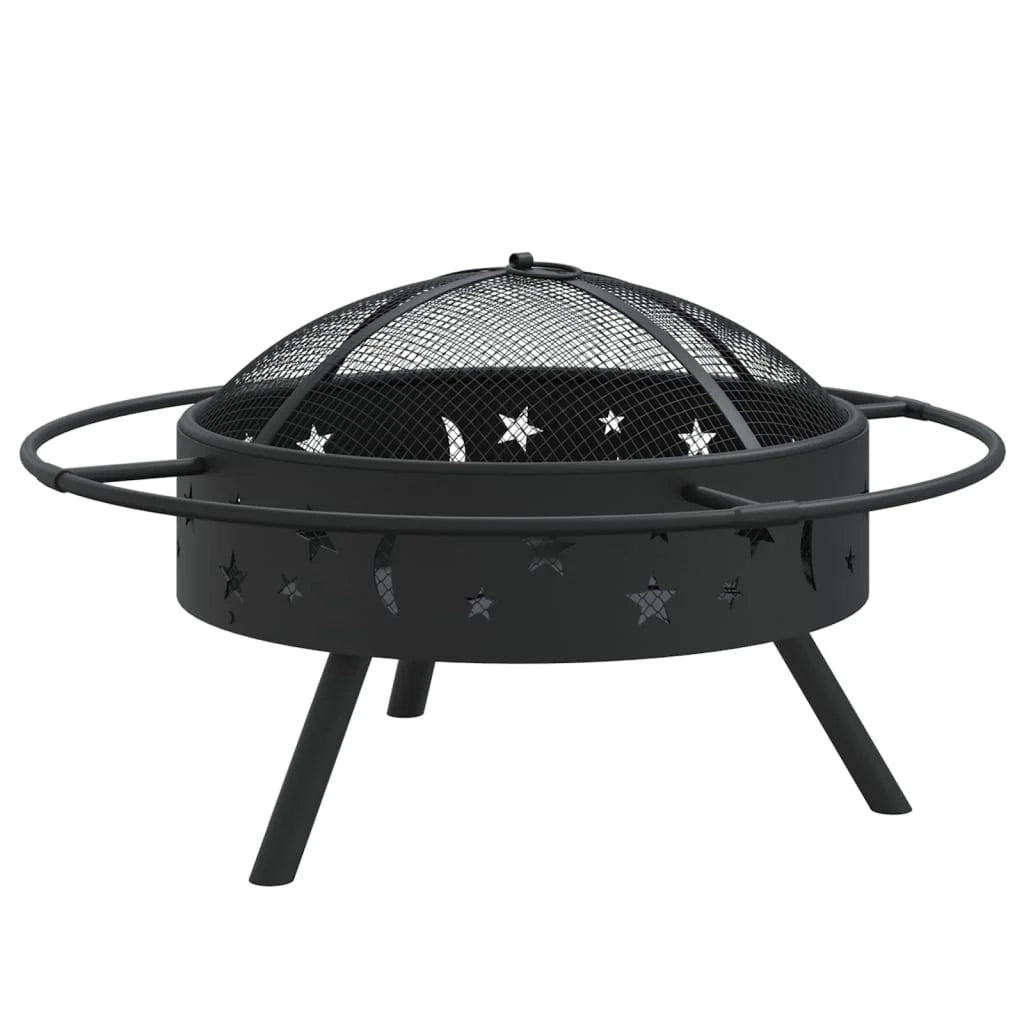 Braciere con attizzatoio 70 cm XXL acciaio nero 02_0006026