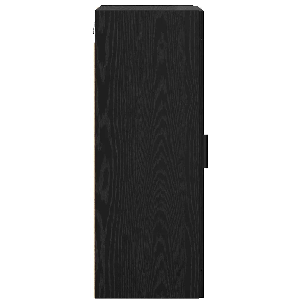 Pensile | Mobile a Parete Rovere Nero 34,5 x 34 x 90 cm Legno multistrato