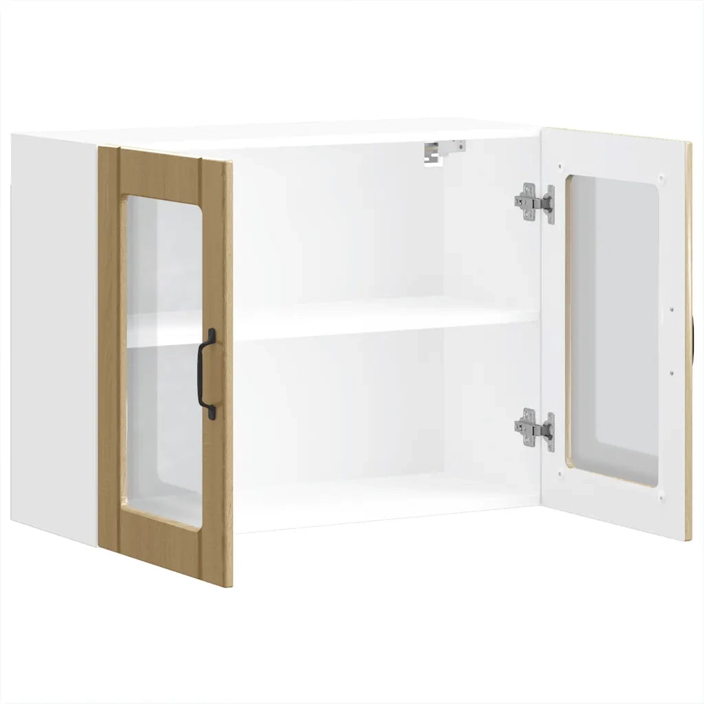 Pensile da Cucina con Porta in Vetro Lucca Rovere Sonoma
