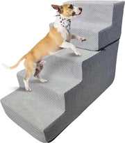 Trappola per cani - Trappola antiscivolo per piccoli cani e gatti - Trappola per cani bilanciata - Trappola per cani per letti alti e divani - con copertura rimovibile lavabile (5 gradini)