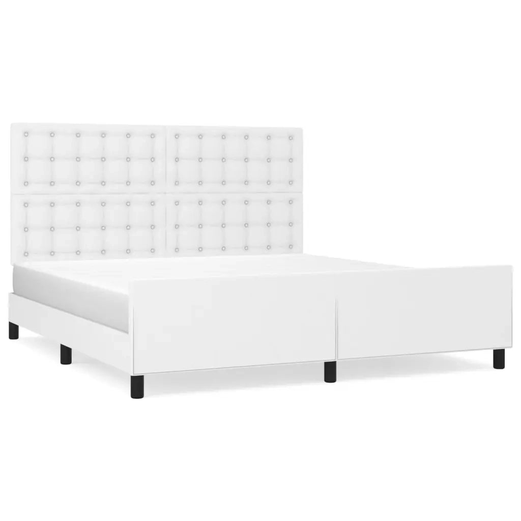 Giroletto con Testiera Bianco 160x200 cm in Similpelle 3125580